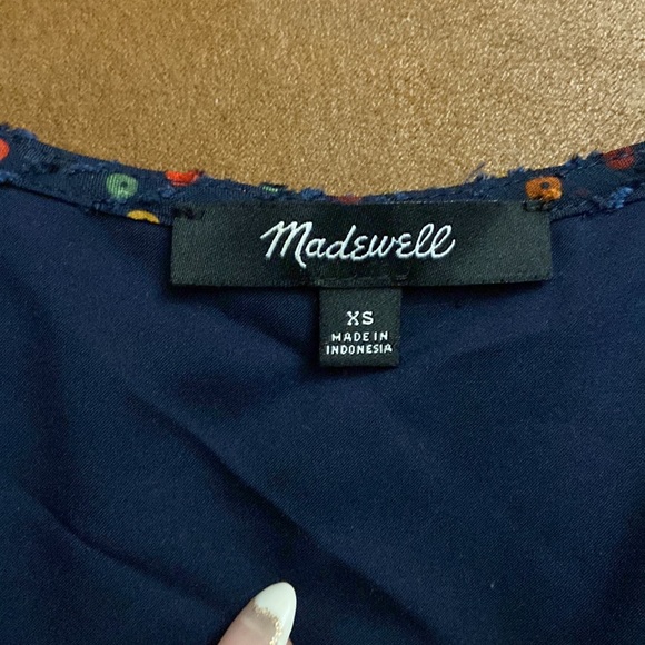 [Madewell] multicolor polka dot handstitched wrap top - Picture 3 of 5